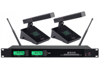 无线真分集一拖二会议麦克风方杆KM-9662